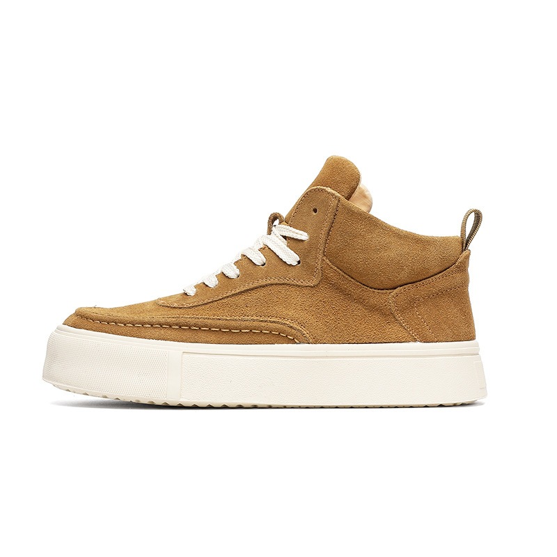 Leather Work Fabric - England style mens casual cow suede