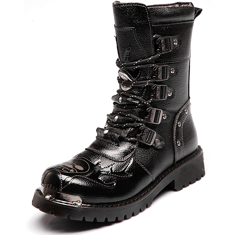 Leatherwork Rivets - Men's Combat Boots New Winter High