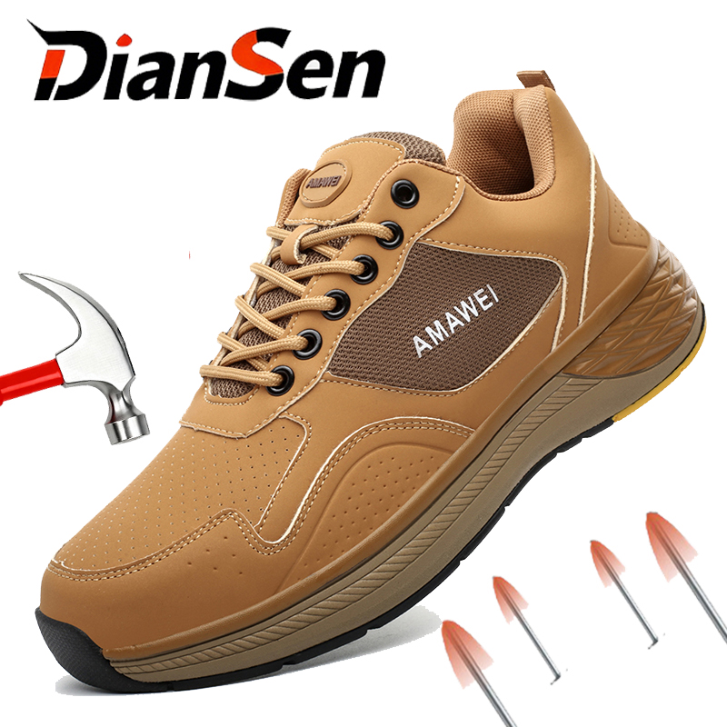 Leather Work Fabric - Non Slip Steel Toe Safety Shoes