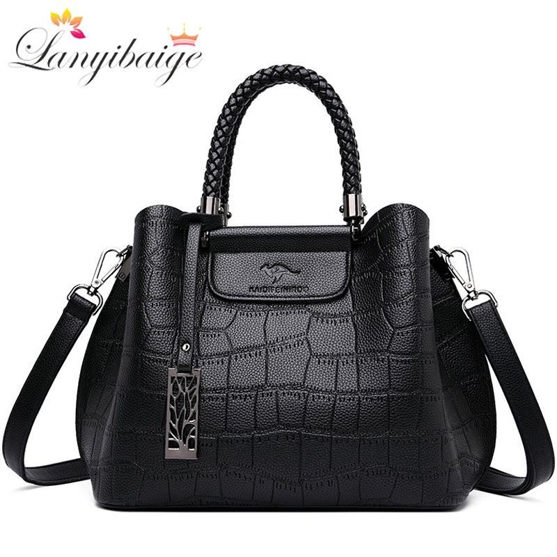 Leatherwork Rivets - Genuine Leather Handbags For Women Hand-knitted