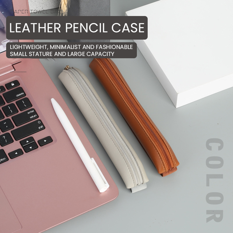 Pu Leather Pen Holder Zippered - Leather Work Notebook ulasan dan harga