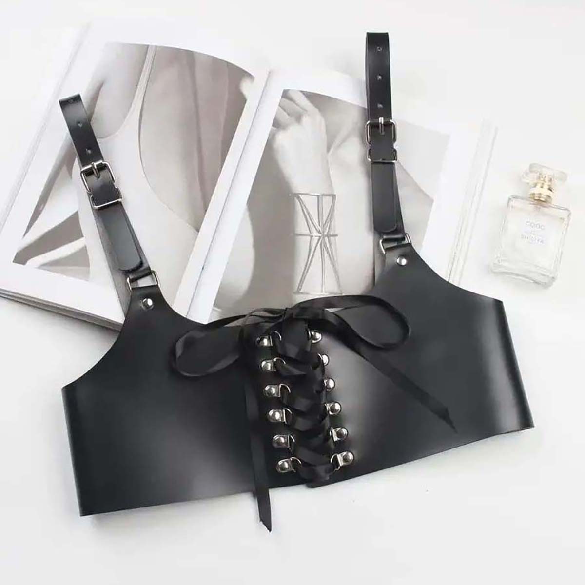 Women Fashion Belt Punk Waist- - Leather Work Harness ulasan dan harga