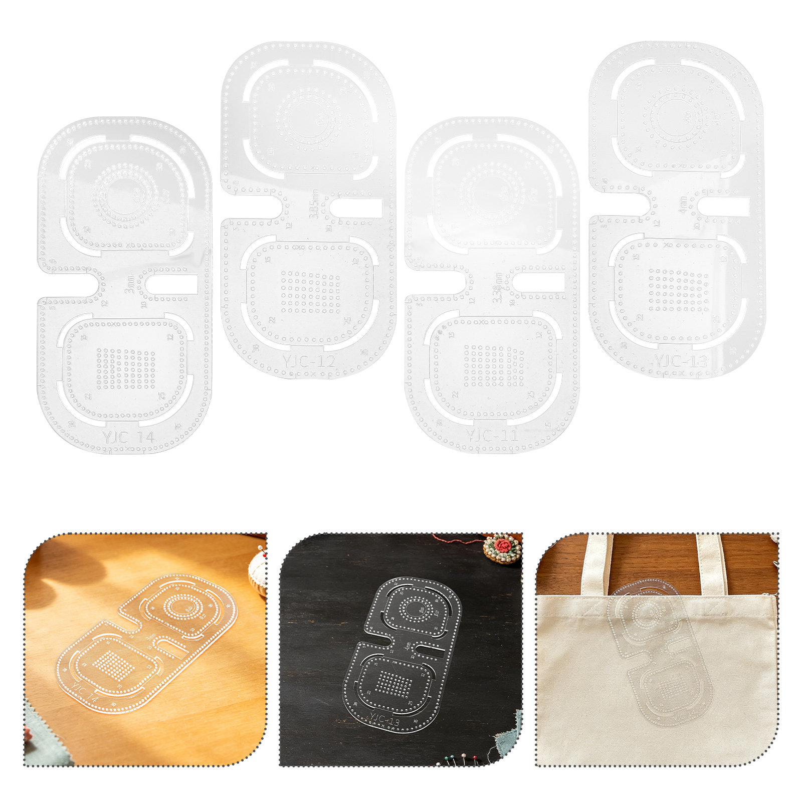 4Pcs Clear Acrylic Leatherwork - Leatherworking Guide ulasan dan harga