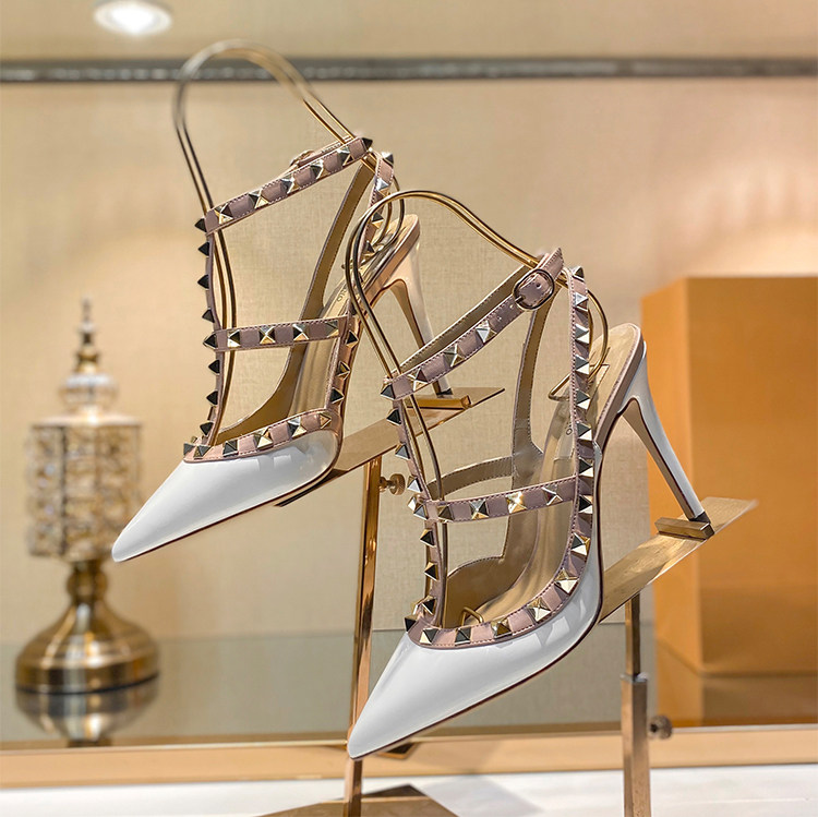 Women Gladiator Heeled Sandals - Leatherwork Rivets ulasan dan harga