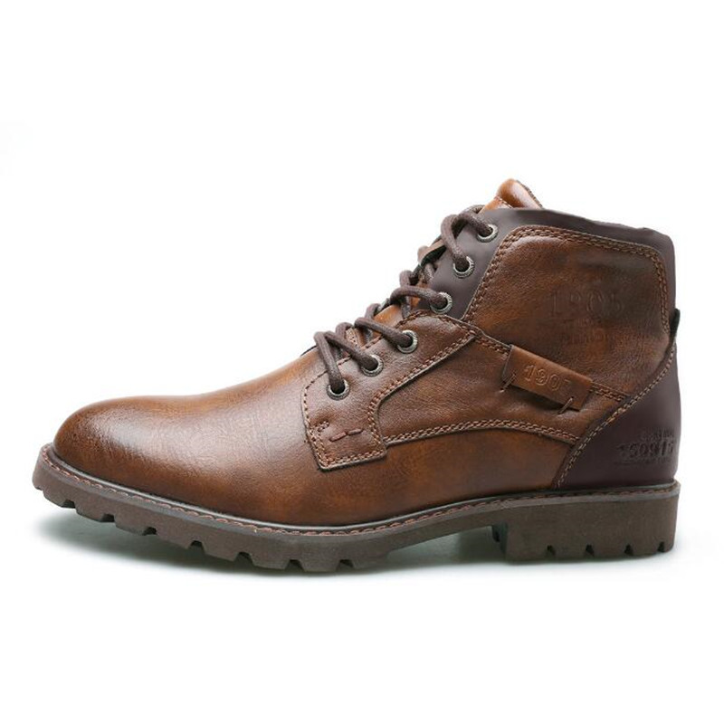 Leather Men Ankle Boots Plus S - Leather Work Fabric ulasan dan harga