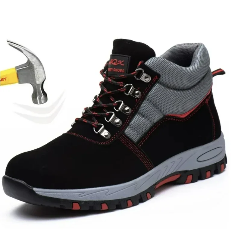 High Quality Men Safety Boots  - Leather Work Fabric ulasan dan harga