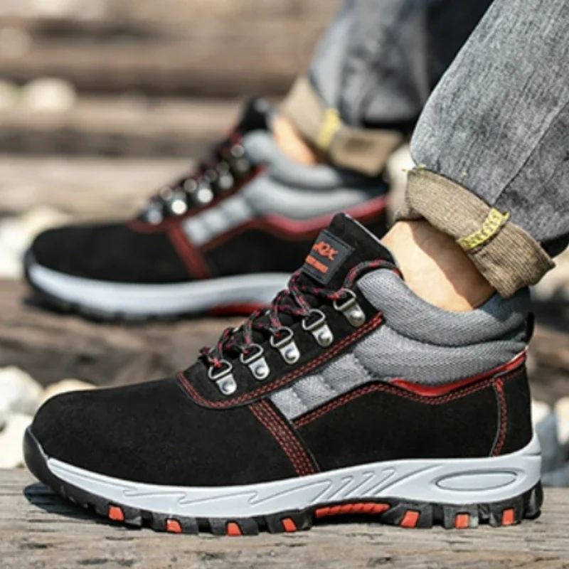 High Quality Men Safety Boots  - Leather Work Fabric ulasan dan harga