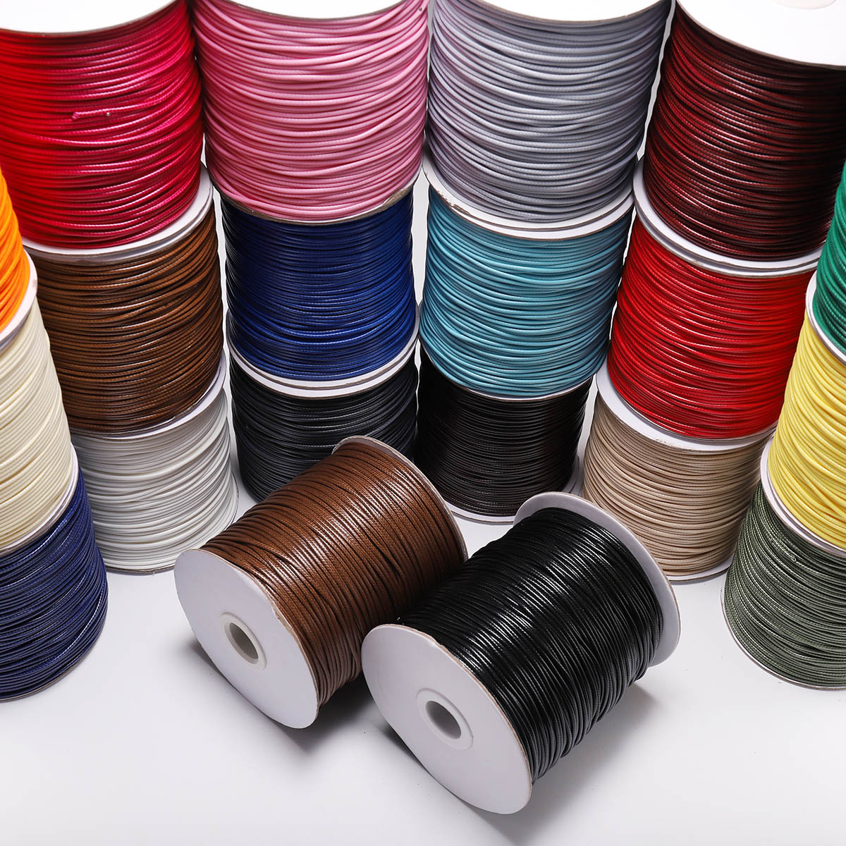 10M/Lot 0.5-2.5mm Leather Line - Waxed Thread Linen ulasan dan harga