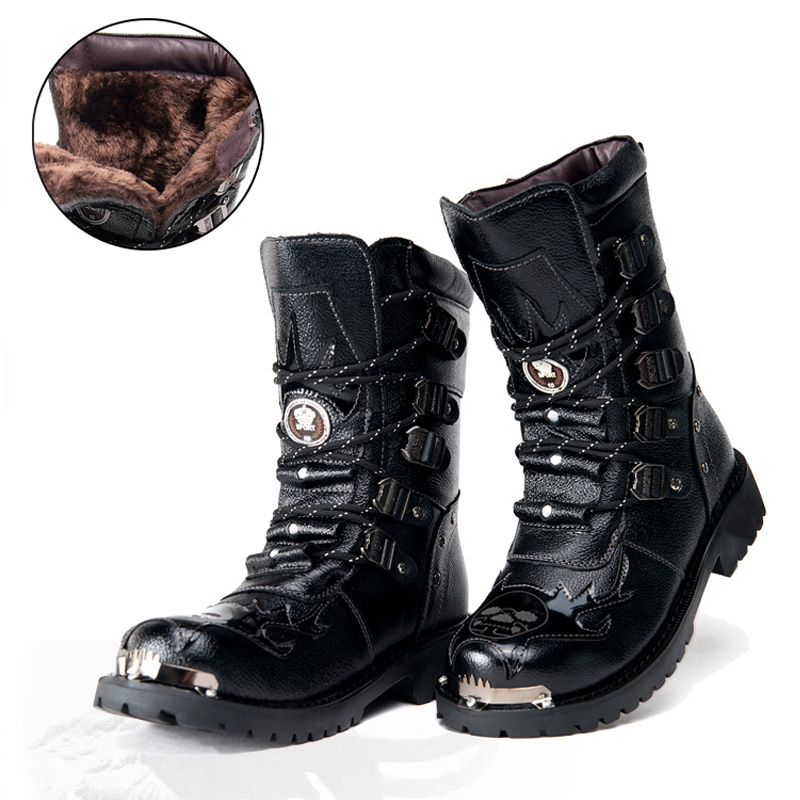 Men's Combat Boots New Winter  - Leatherwork Rivets ulasan dan harga