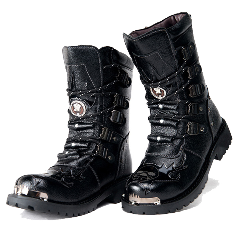 Men's Combat Boots New Winter  - Leatherwork Rivets ulasan dan harga