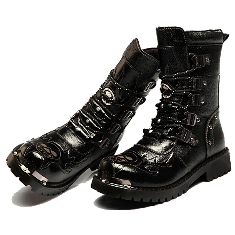 Men's Combat Boots New Winter  - Leatherwork Rivets ulasan dan harga