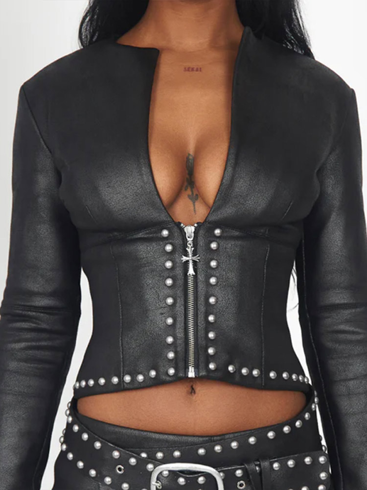 Fashion Rivet Decor Pu Leather - Leatherwork Rivets ulasan dan harga