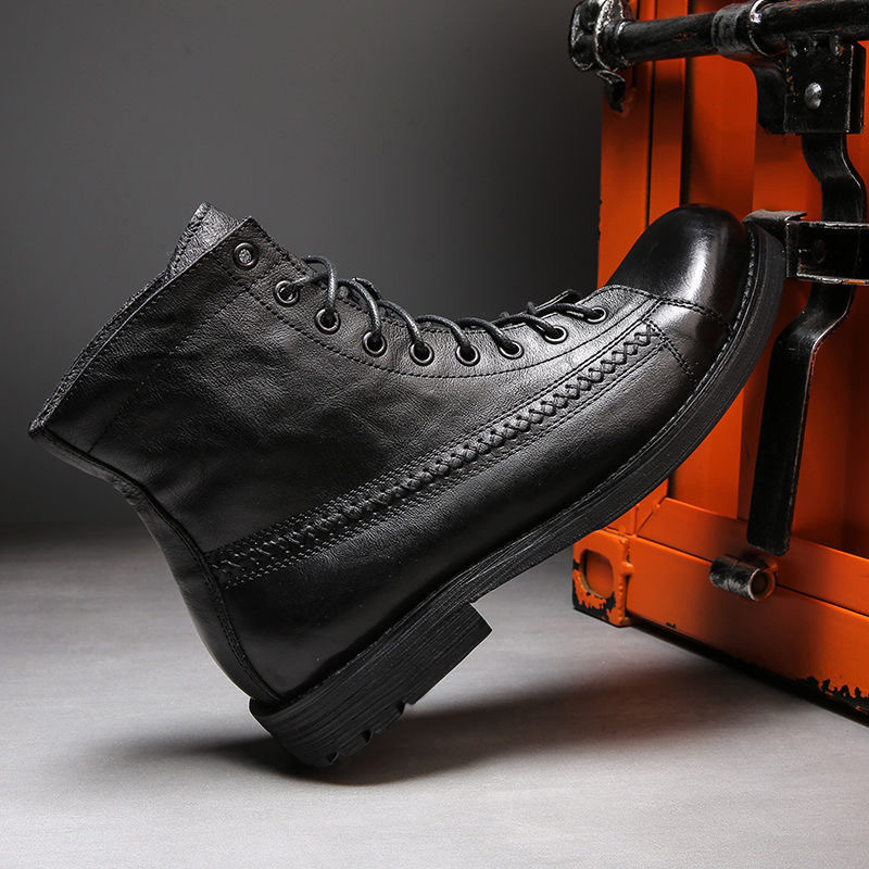 2026 Mens Ankle Boots Classic  - Leather Work Fabric ulasan dan harga