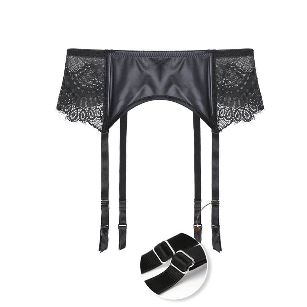 Lace Faux Leather Garter Belt  - Leather Work Harness ulasan dan harga