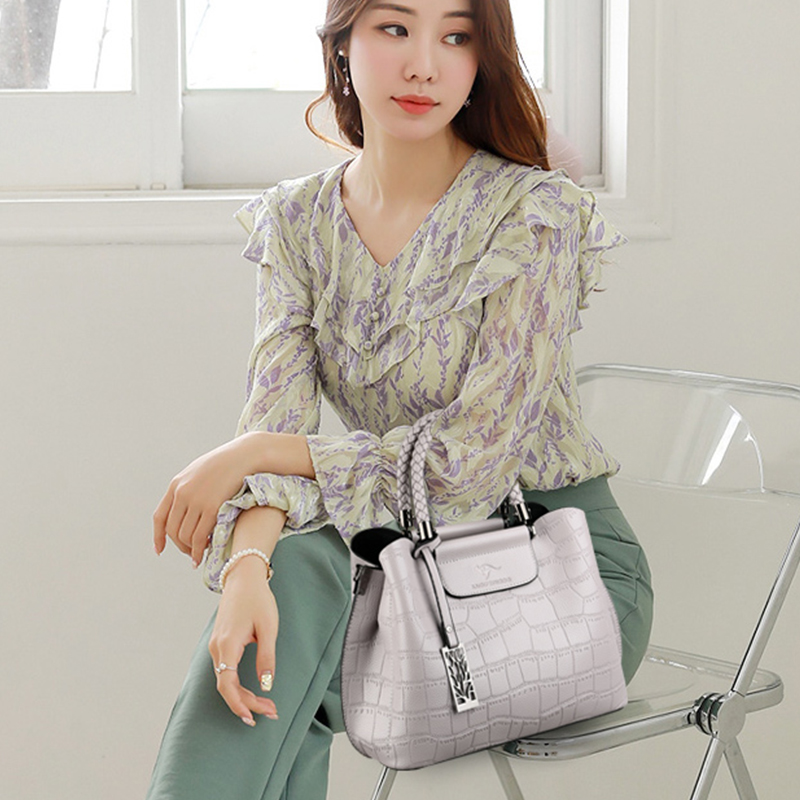 Genuine Leather Handbags For W - Leatherwork Rivets ulasan dan harga