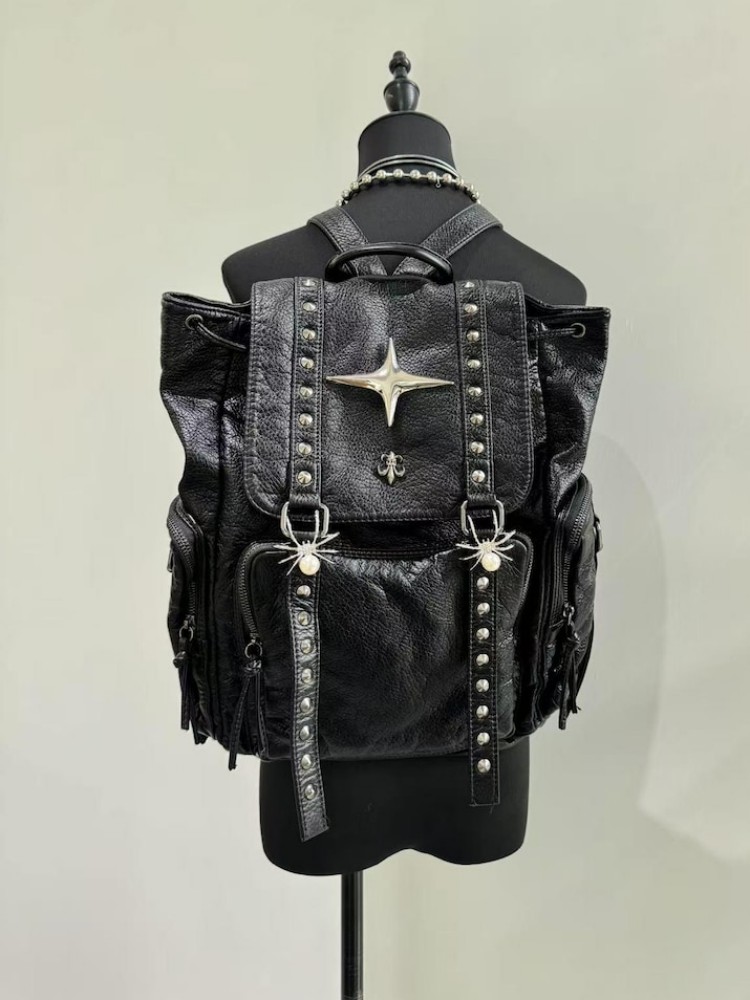 Gothic Punk PU Leather Shoulde - Leatherwork Rivets ulasan dan harga