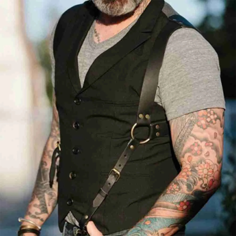 Men's Suspenders Belts New Fas - Leather Work Harness ulasan dan harga