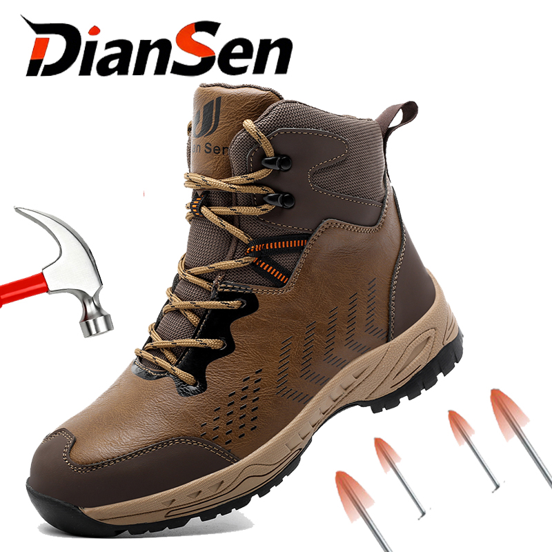 Work Safety Boots Men Steel To - Leather Work Fabric ulasan dan harga