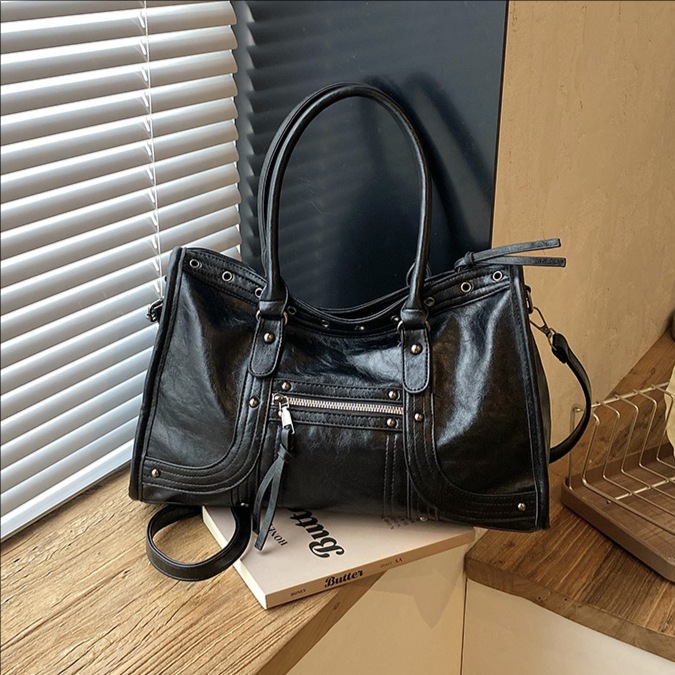 Motorcycle Handbag Retro Women - Leatherwork Rivets ulasan dan harga