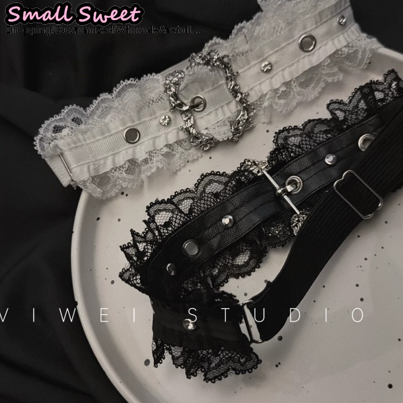 Women Punk Sexy Lace Ruffle Th - Leather Work Harness ulasan dan harga